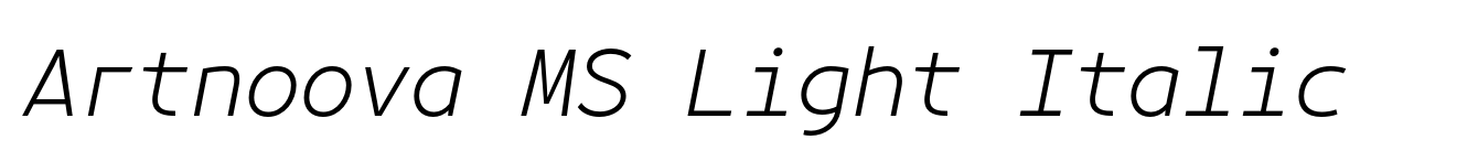 Artnoova MS Light Italic